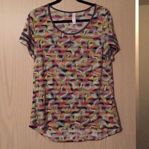 L LuLaRoe Classic Tee - multi color stripes